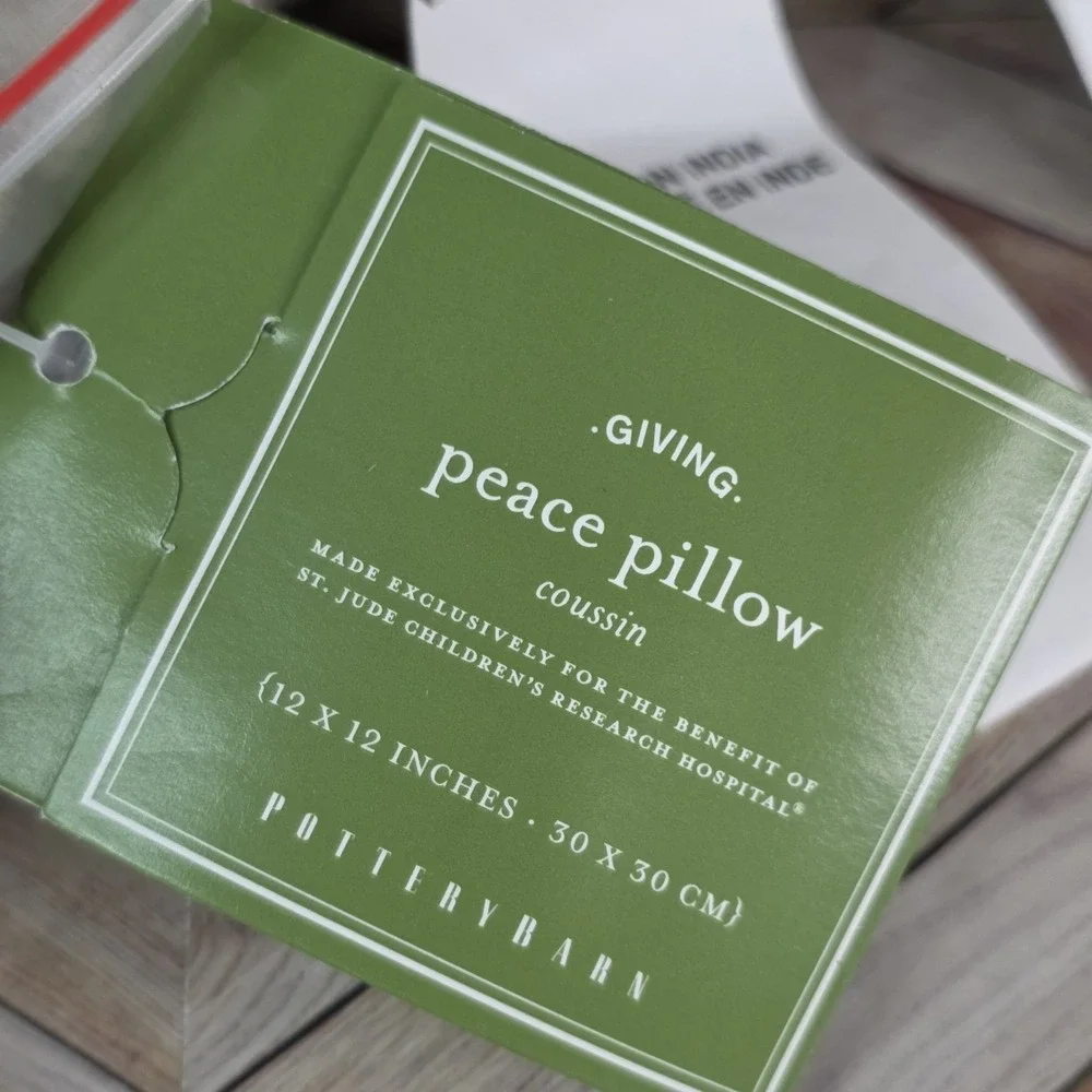 Lot 3 Pottery Barn NWT Jingle Bell Peace Throw Pillow Gray Gold Embellished READ